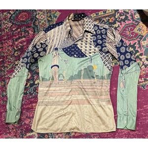 RARE TRUE VINTAGE 70s NIK-NIK Daggered collar Button Down Sz M
